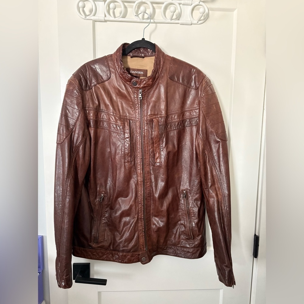 Danier Rich Brown Leather Jacket